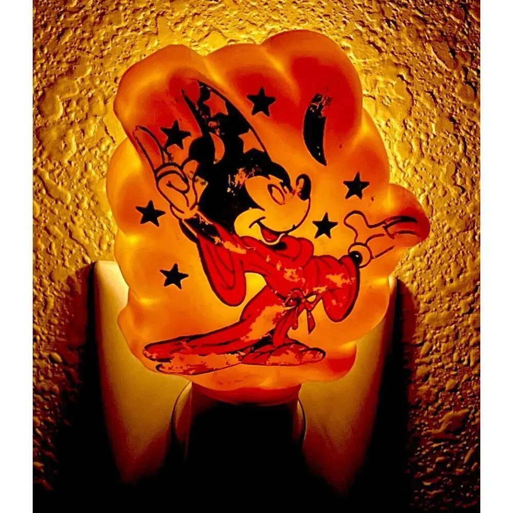 Mickey Mouse Fantasia Sorcerer's Apprentice Night Light Vintage Disney 1988